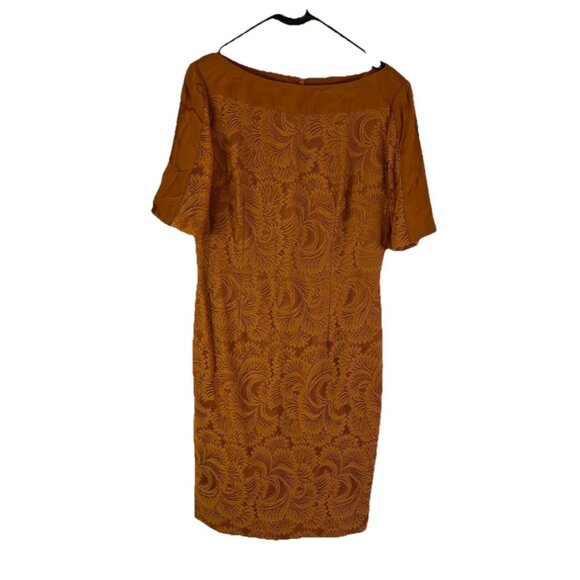 New Antonio Melani Rustic Orange Celo Lace Sheath Dress - Picture 1 of 10
